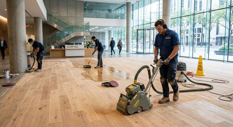 Our team working on Wood Floor Service projects in Ocean City, MD