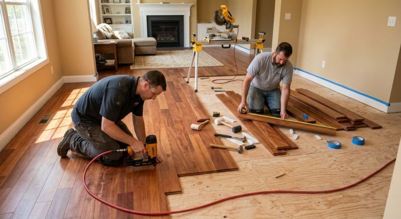 Cherry Floor Installation in Bethany Beach, DE