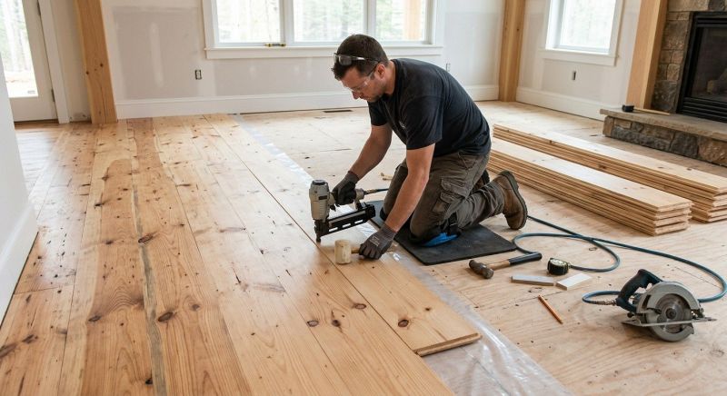Pine Floor Installation in Ocean City, MD